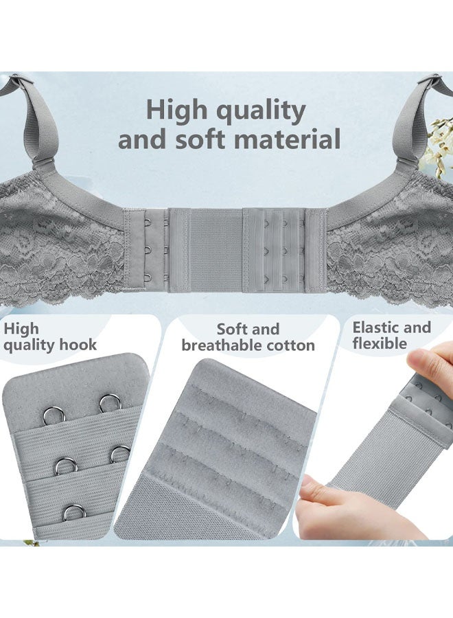 12 PCS Bra Extenders, 4 / 3 / 2 Hooks Black White Beige Grey Strap Clips For Women - Image 3